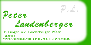 peter landenberger business card